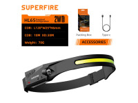 Superfire Lanterna de Cabeça 2W 340lm C/ Sensor Movimento HL65 Superfire Lanterna de Cabeça 2W 340lm C/ Sensor Movimento HL65